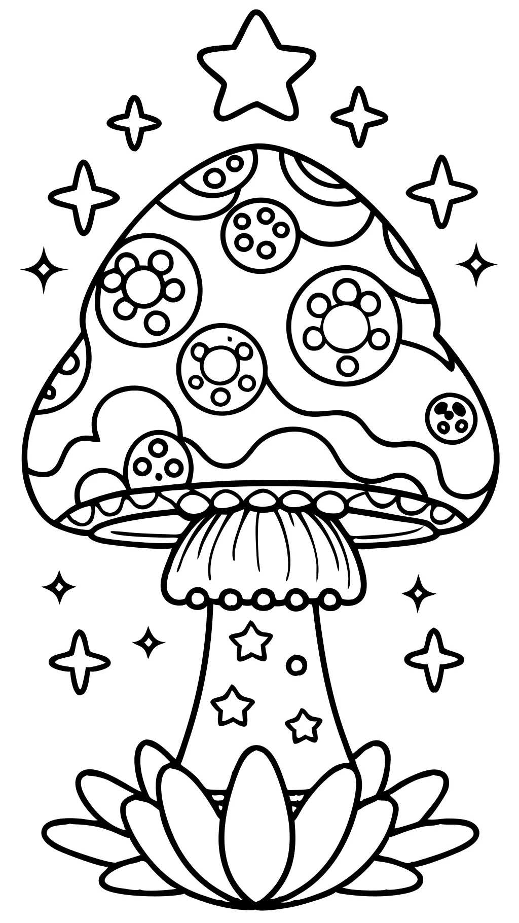 stoner trippy mushroom coloring pages